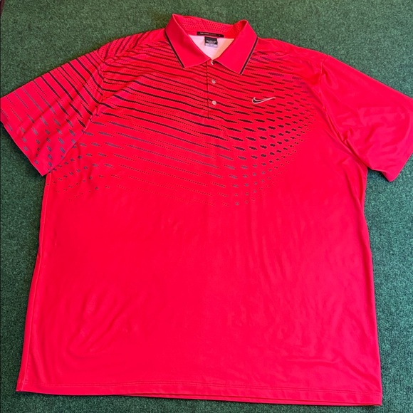 Tiger Woods Collection by Nike Dri-Fit Polo (Red with Black Accents/ Size XXL) - Picture 3 of 7